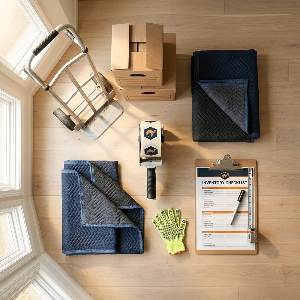 Professional moving supplies and packing materials layout for North Lewisburg residential relocations